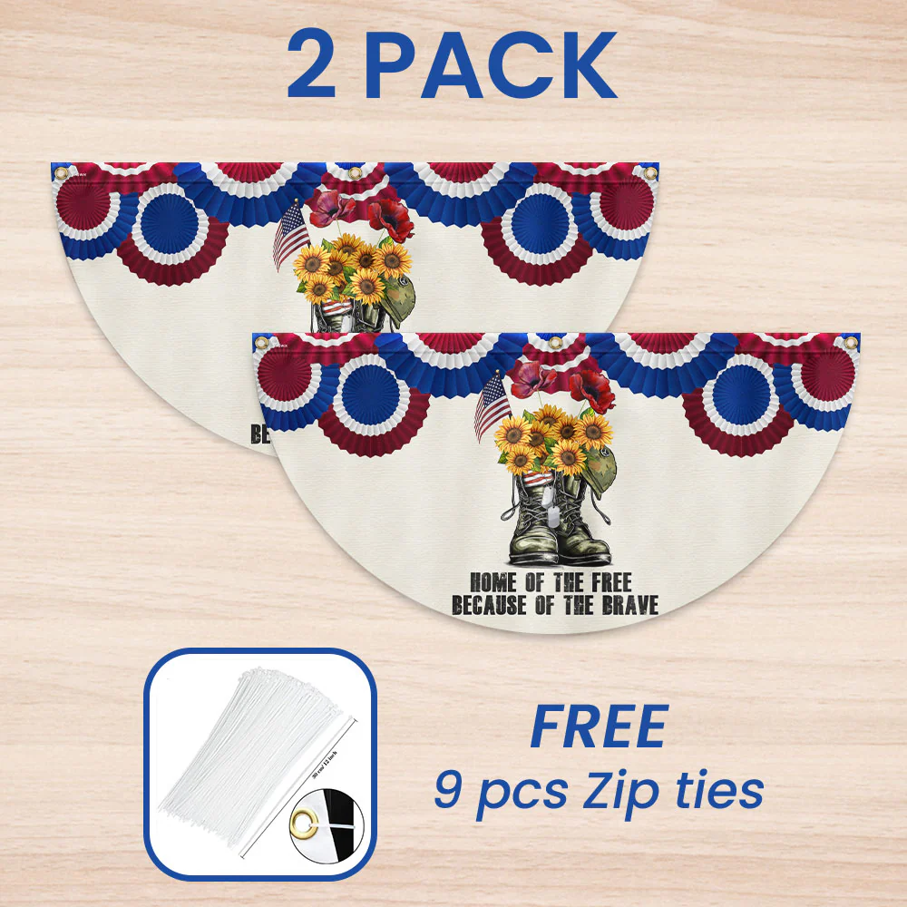 Bimipi American Flag - Memorial Day Veterans, Home Of The Free American Non-Pleated Fan Flag TPT1645FLv1