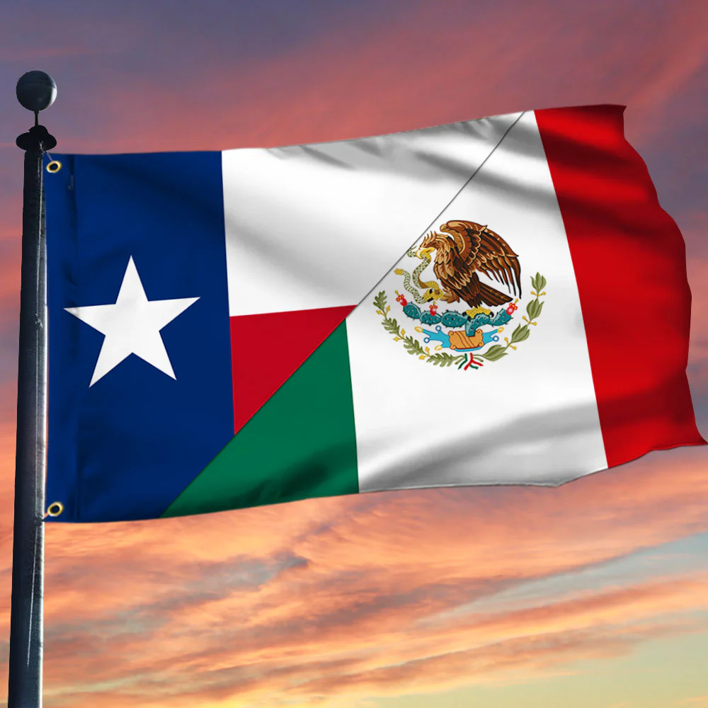 Texas And Mexico Grommet Flag