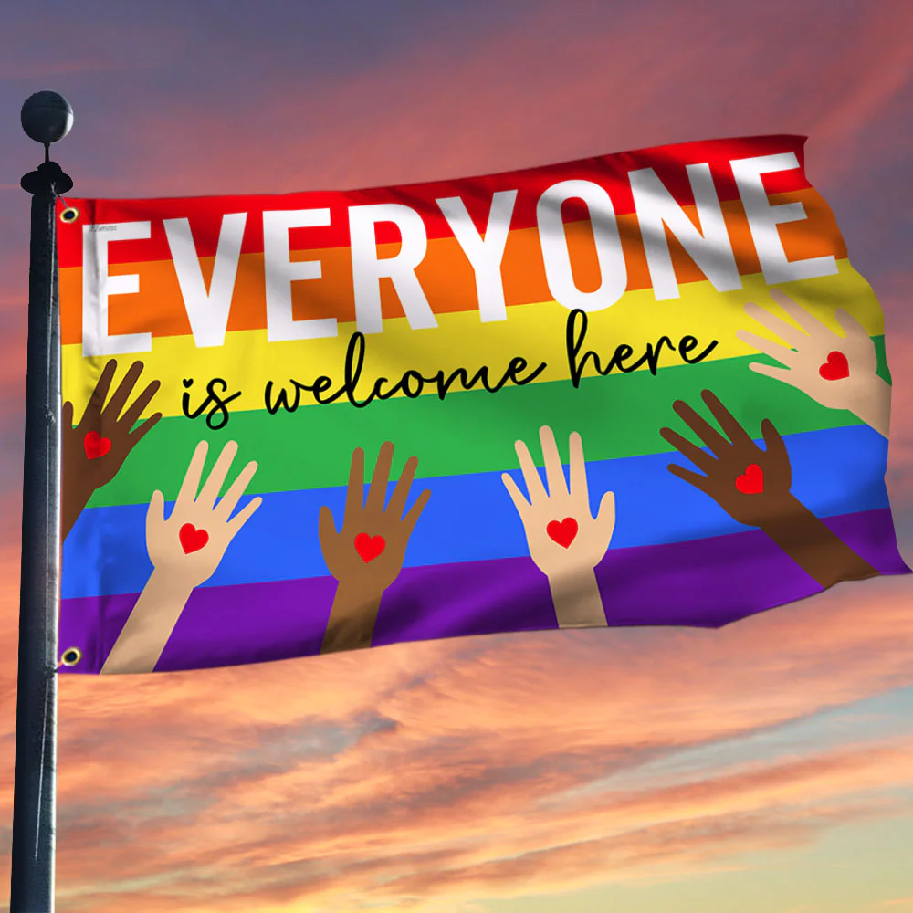 Everyone Is Welcome Here Idaho Teacher Grommet Flag