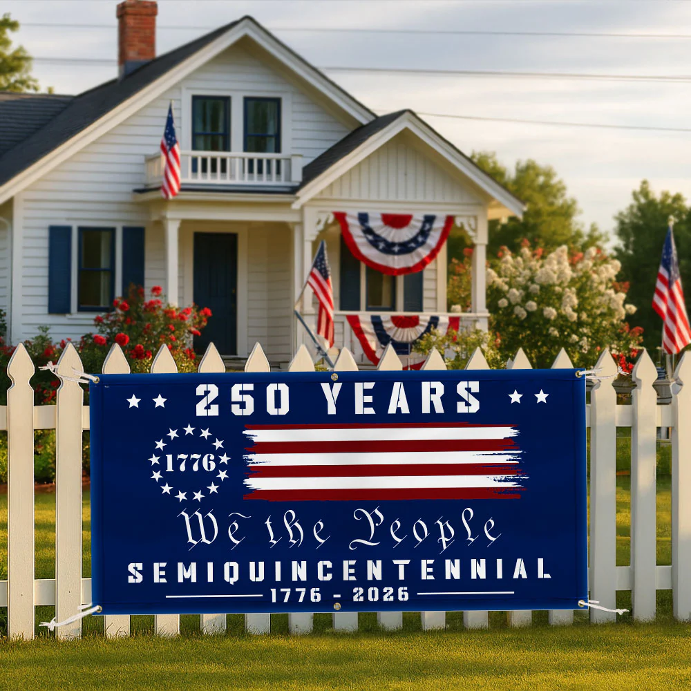 Betsy Ross 250, 250th Anniversary Semiquincentennial Fence Banner