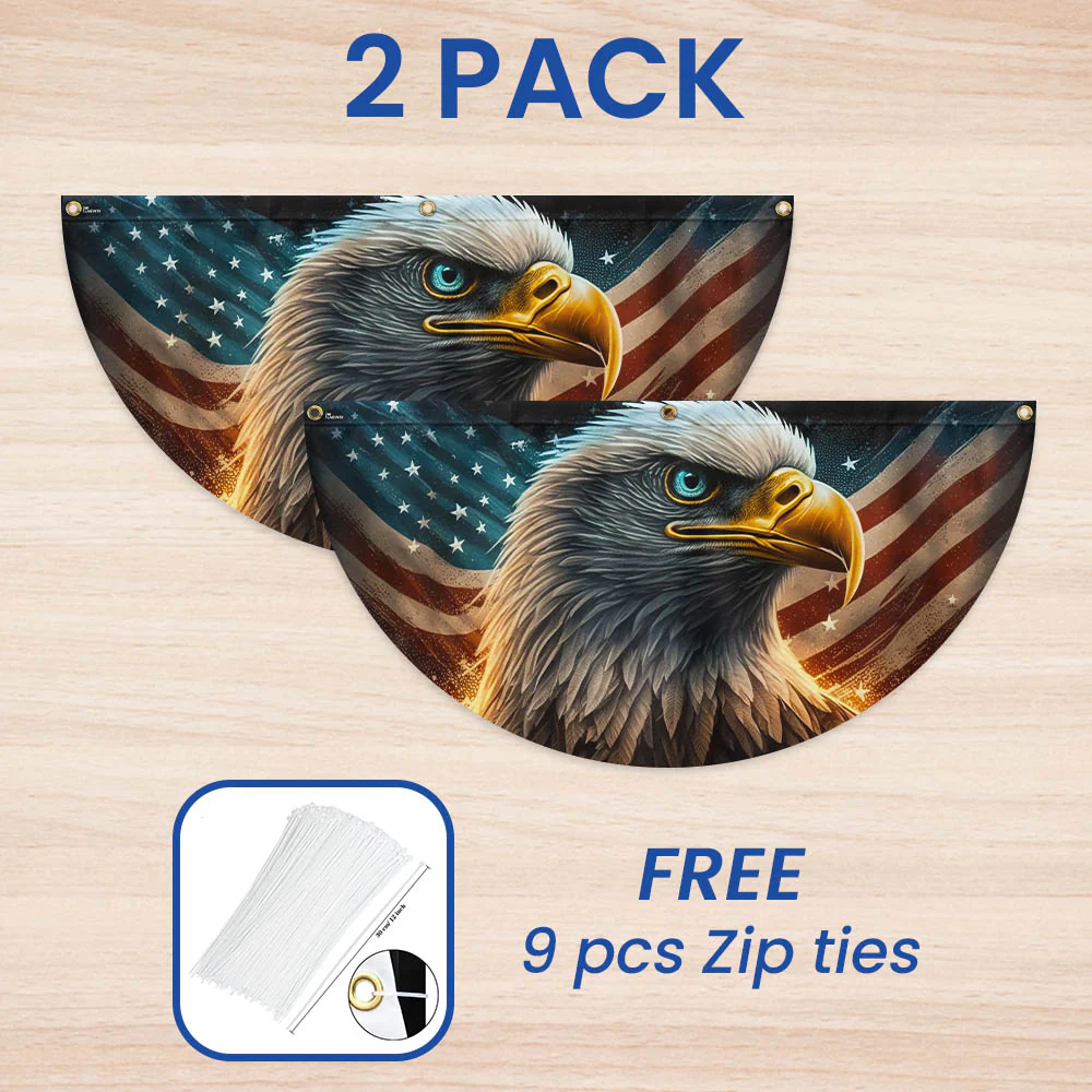 Bimipi American Flag - Eagle American Flag 4th of july Independence Day Non-Pleated Fan Flag