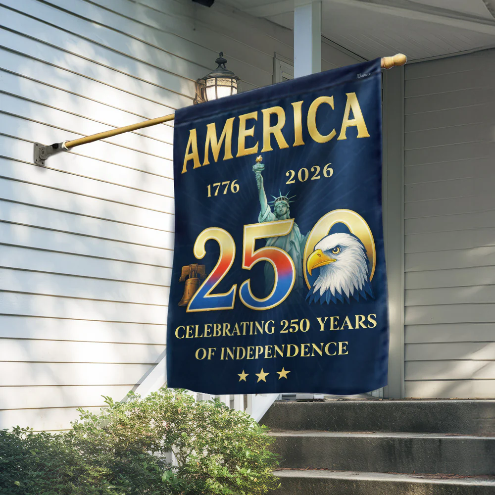 America Flag - 250th Anniversary Semiquincentennial Canvas Flag for Patriotic Decor