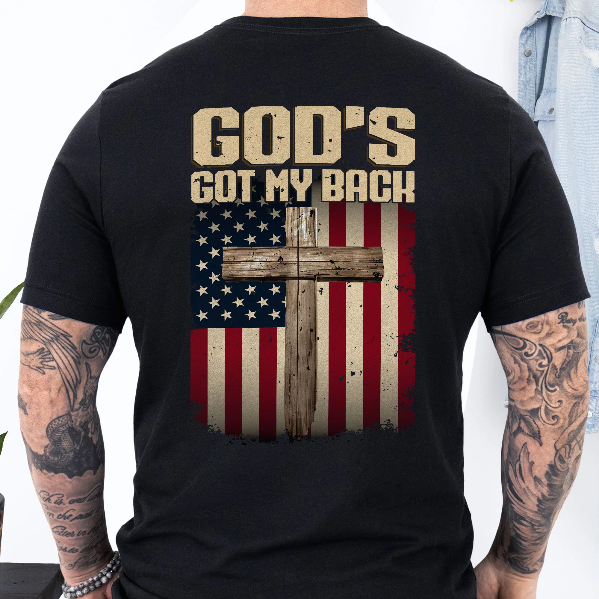 God Christian Cross T-Shirt God's Got My Back T-Shirt