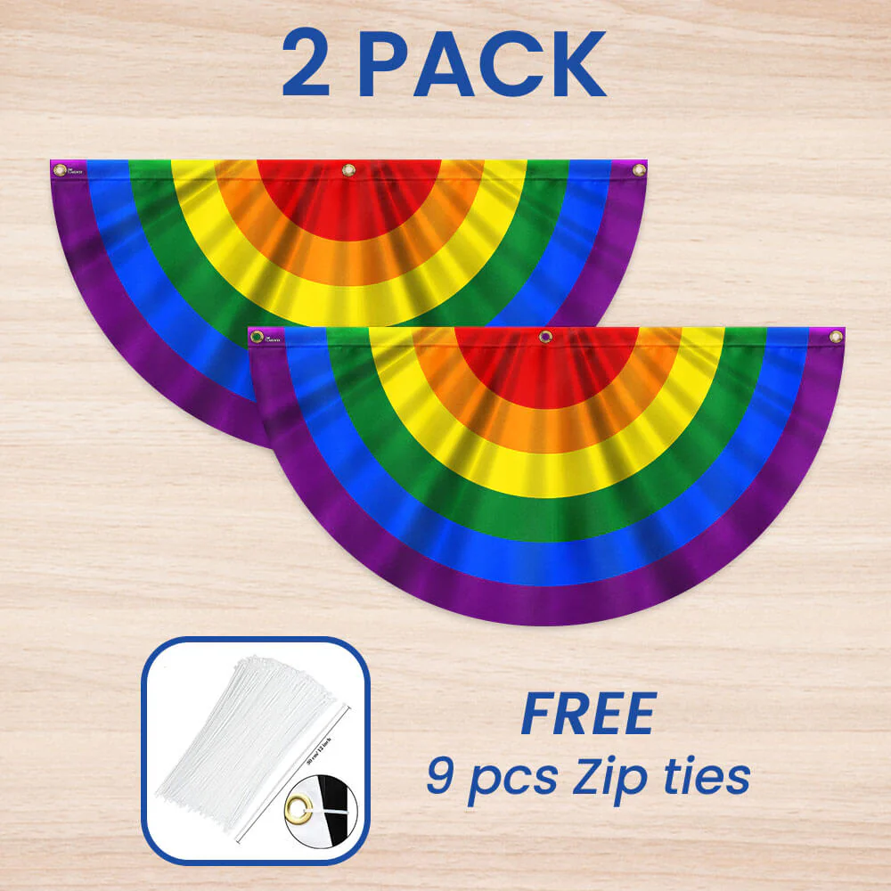 Rainbow LGBT Pride Non-Pleated Fan Flag