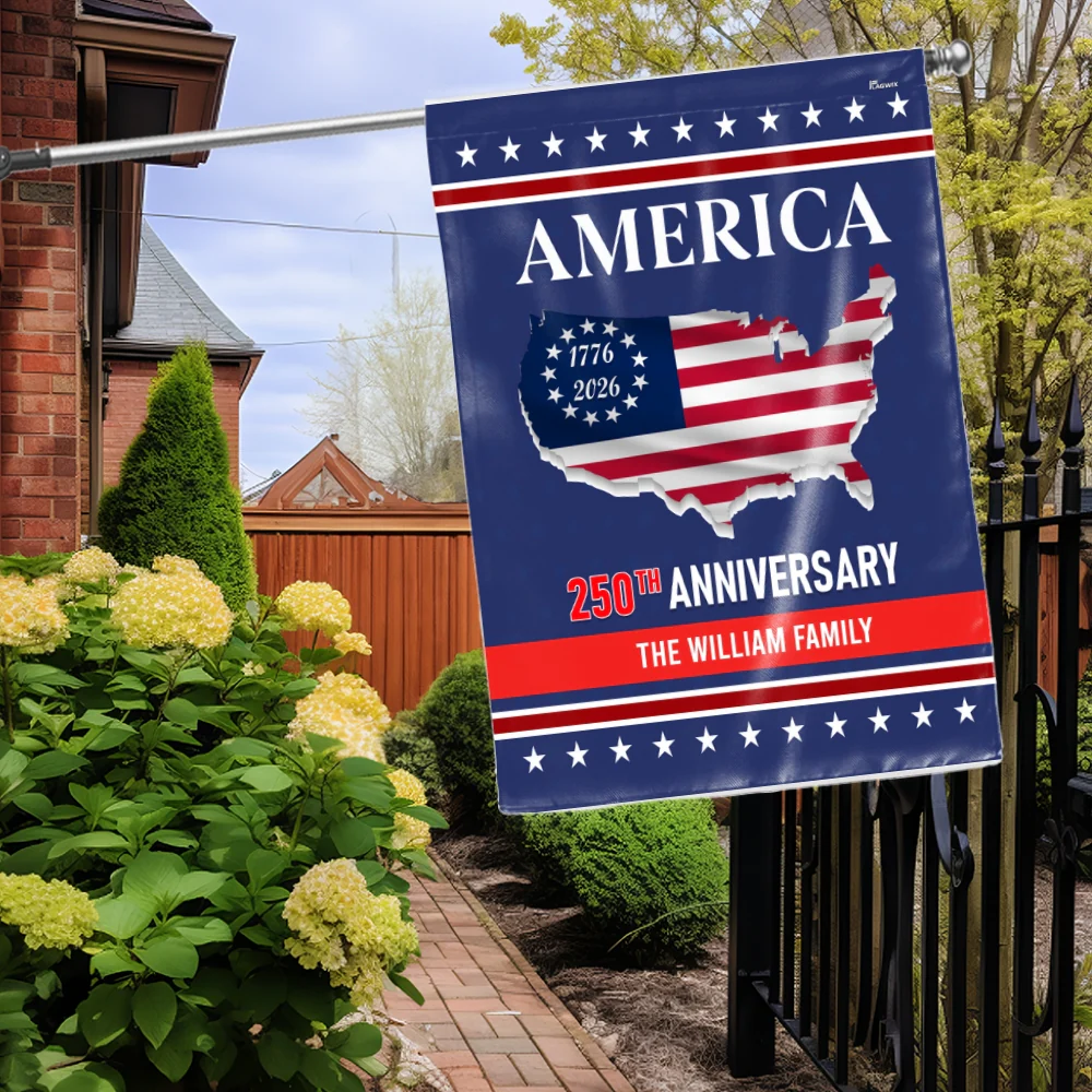 Personalized 250th Anniversary America Flag, 1776 2026 America Map Decor