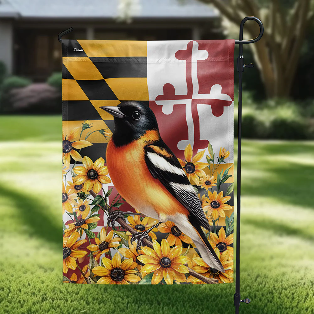 Maryland Baltimore Oriole And Black-eyed Susan Flag