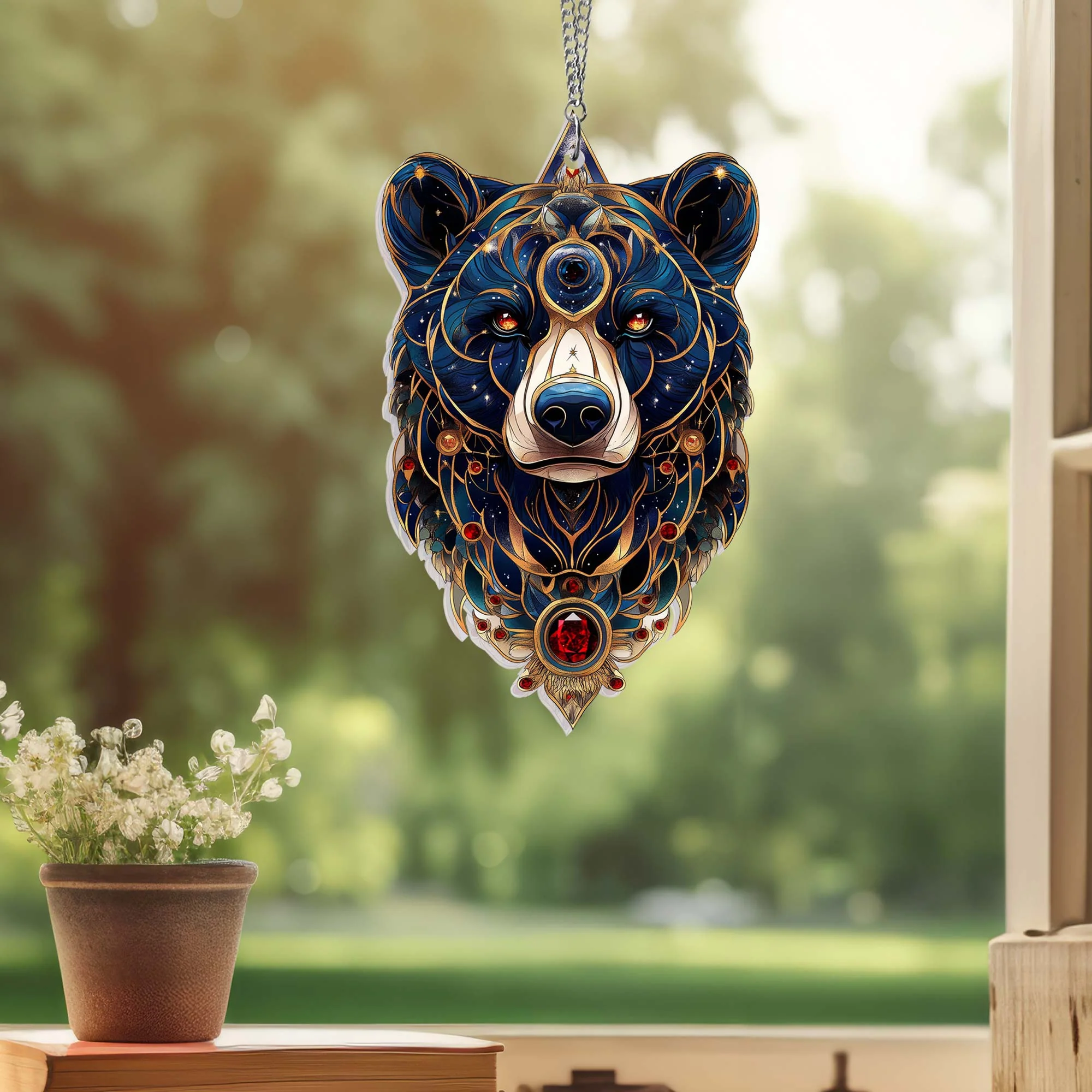 Bear Suncatcher Wildlife Animal Acrylic Hanging Sign