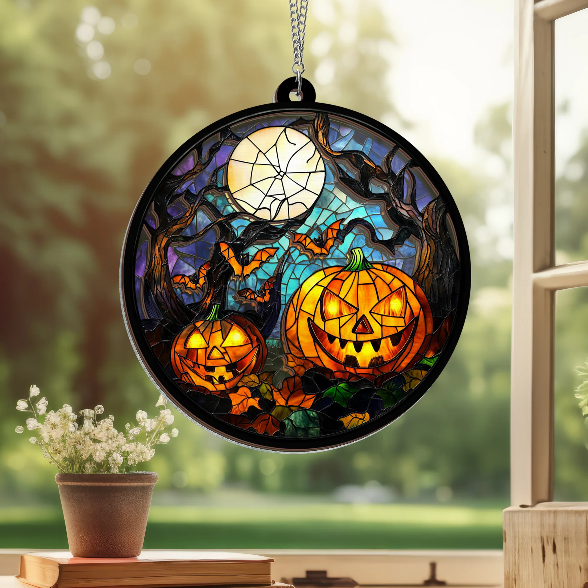 Halloween Spooky 2 Layered Hanging Suncatcher