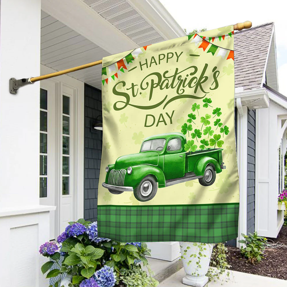 St. Patricks Day Irish Shamrock Truck Flag