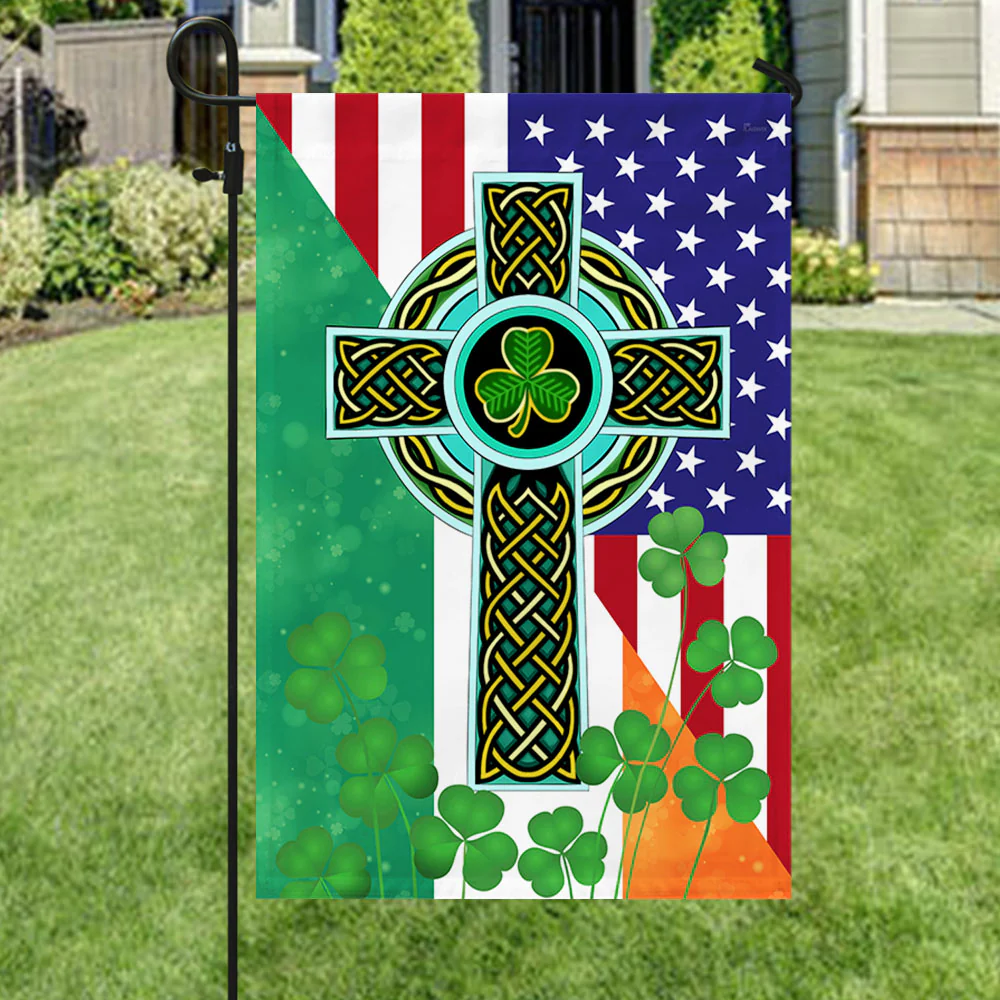 Irish Celtic Knot Cross St. Patrick's Day American Flag