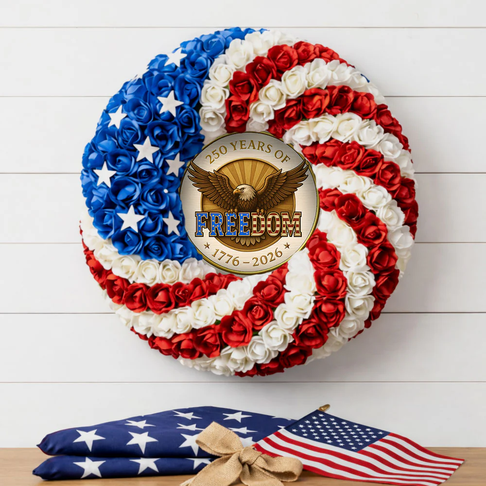 250 Years of Freedom Door Wreaths Patriotic Eagle Decoration