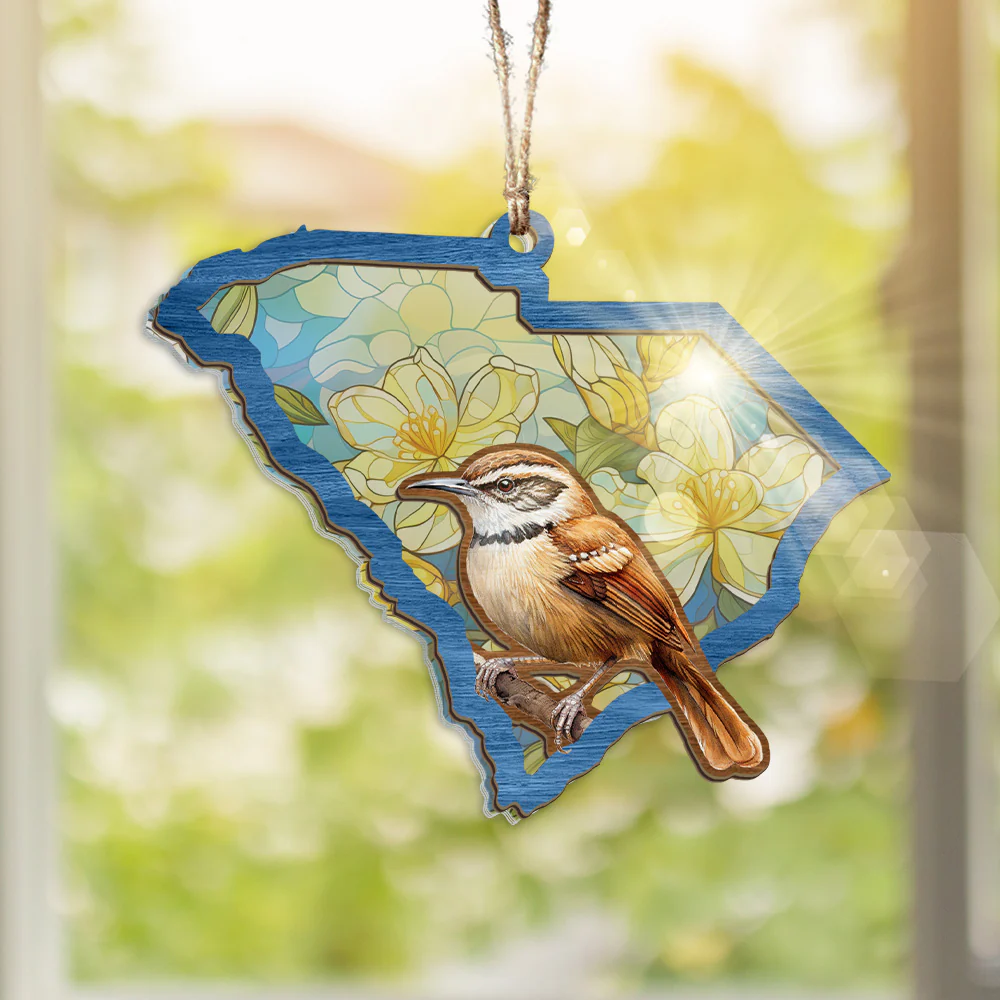 Christmas Ornament, South Carolina Gifts, Suncatcher Ornaments Home Decor 3-Day Shipping