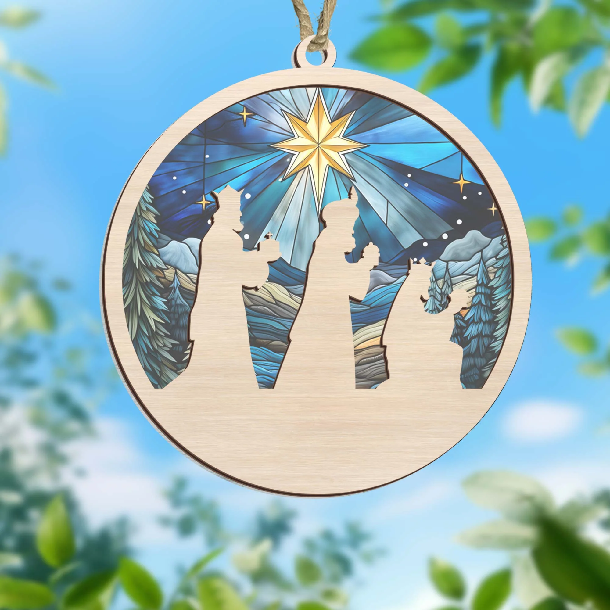 Christmas Ornament, Three Kings Christmas Three Wise Men Suncatcher Ornament