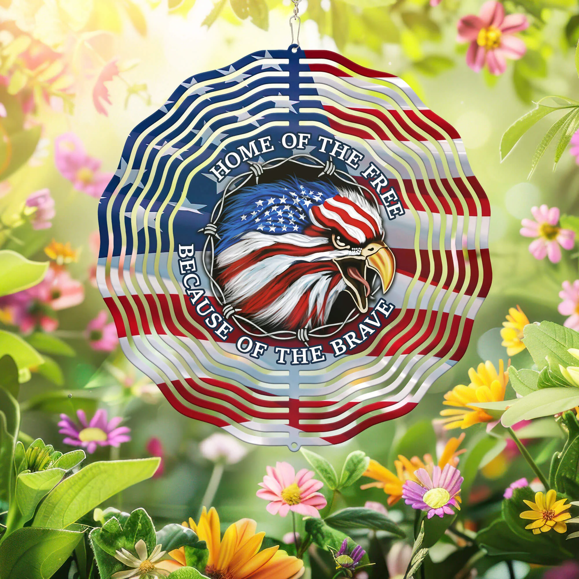 Happy 4th of july, Home Of The Free Memorial Patriotic Eagle American Wind Spinner