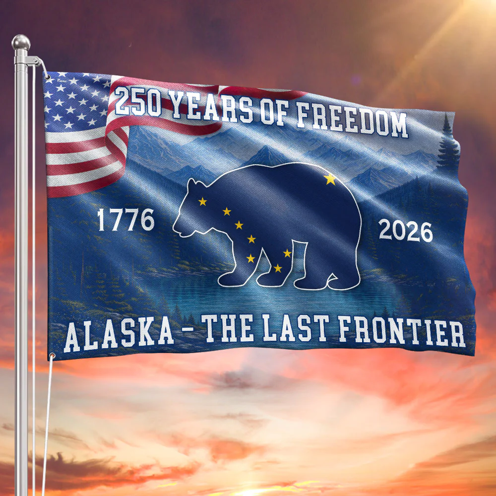 America 250 Years Patriotic Alaska Flag, The Last Frontier 1776 2026 Flag