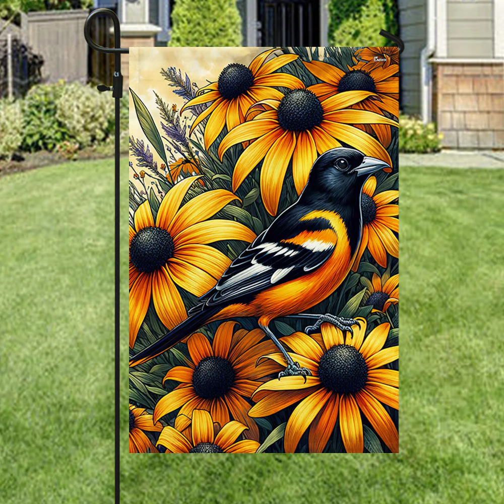 Bimipi Baltimore Oriole Bird and Black-eyed Susan Flower Maryland State Symbols Flag