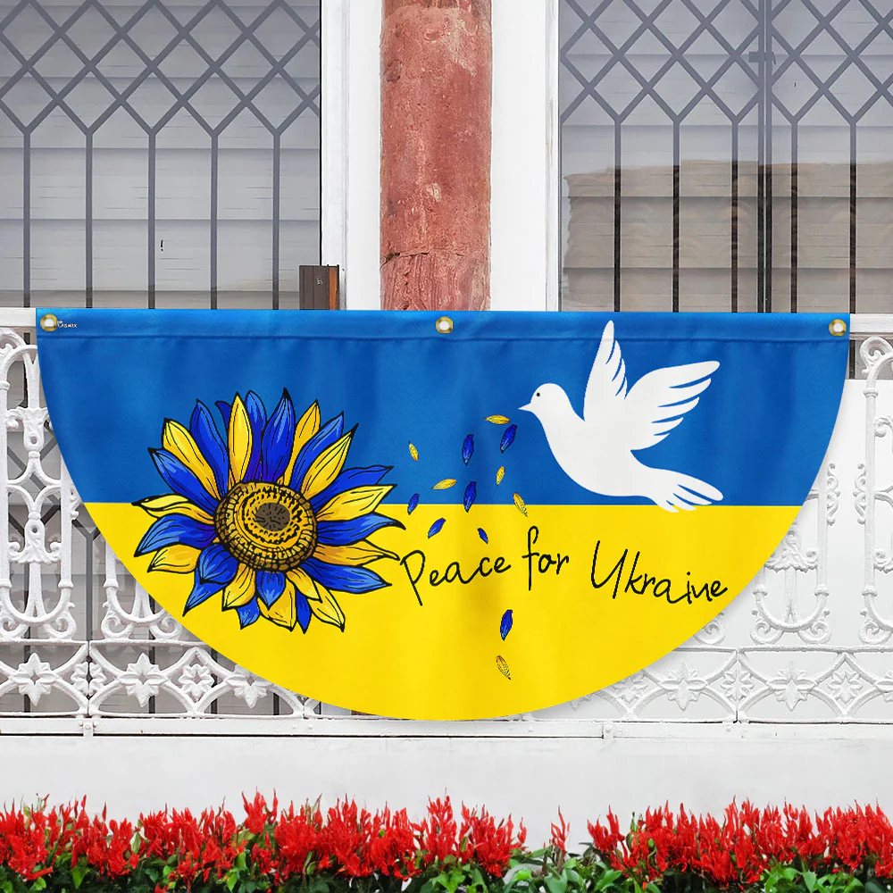 Peace For Ukraine Non-Pleated Fan Flag