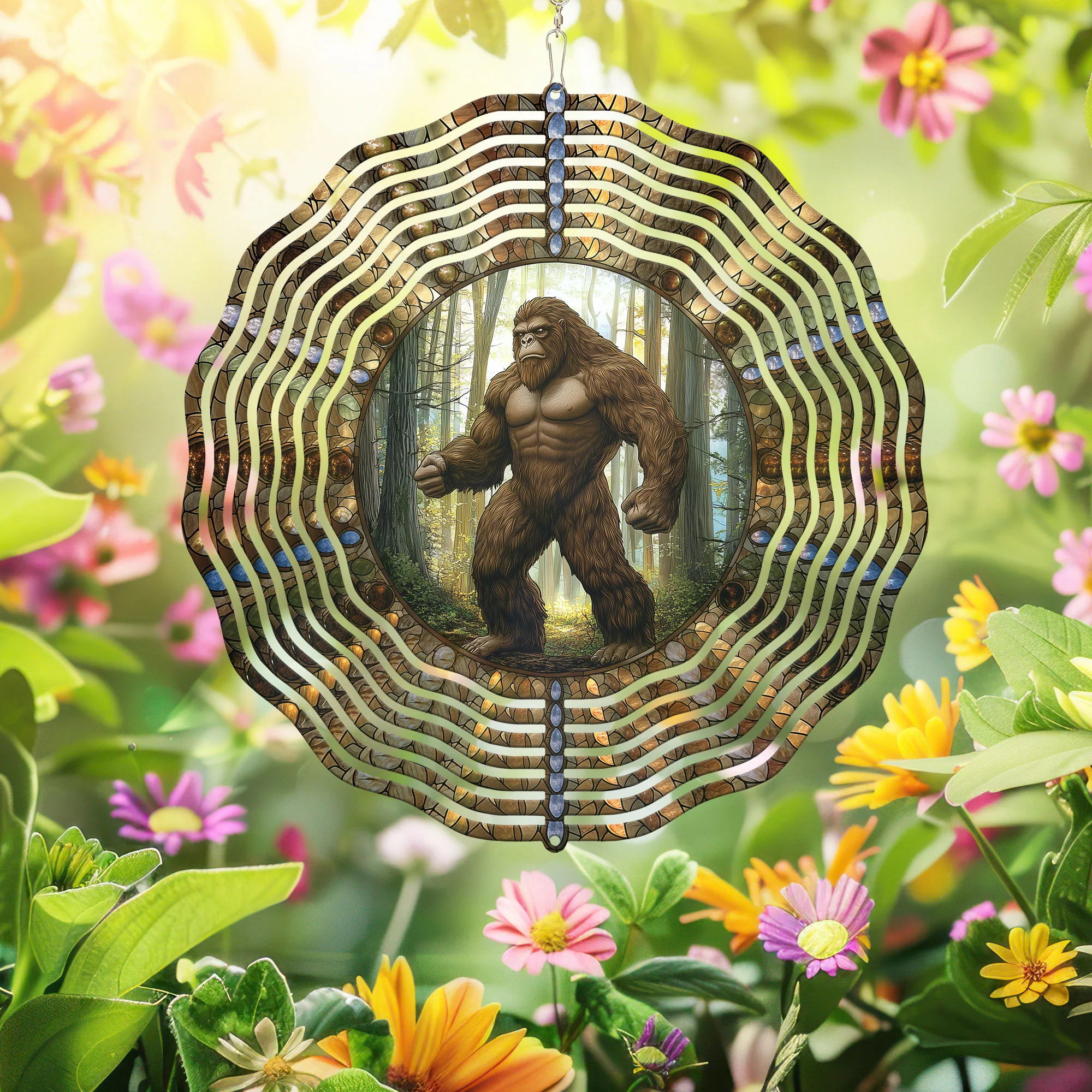 Bigfoot Sasquatch Wind Spinner - Unique Outdoor Decor Gift for Nature and Myth Lovers