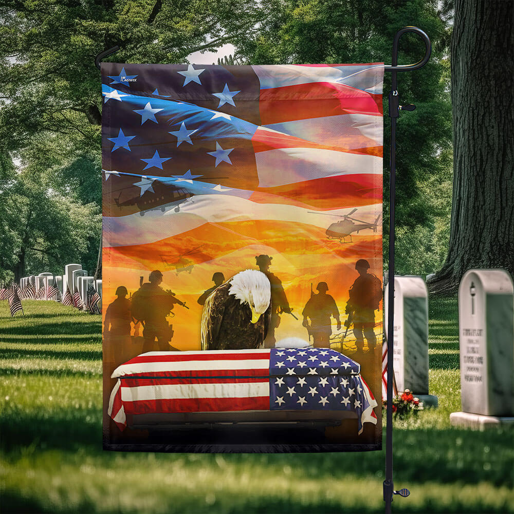 Remembrance Memorial Day American Eagle Flag Honoring All Who Served Patriotic Veterans Day Decor