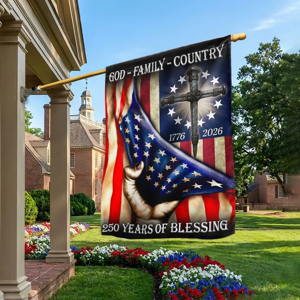 Betsy Ross 250 Years American Flag, God Family Country Patriot 1776 2026