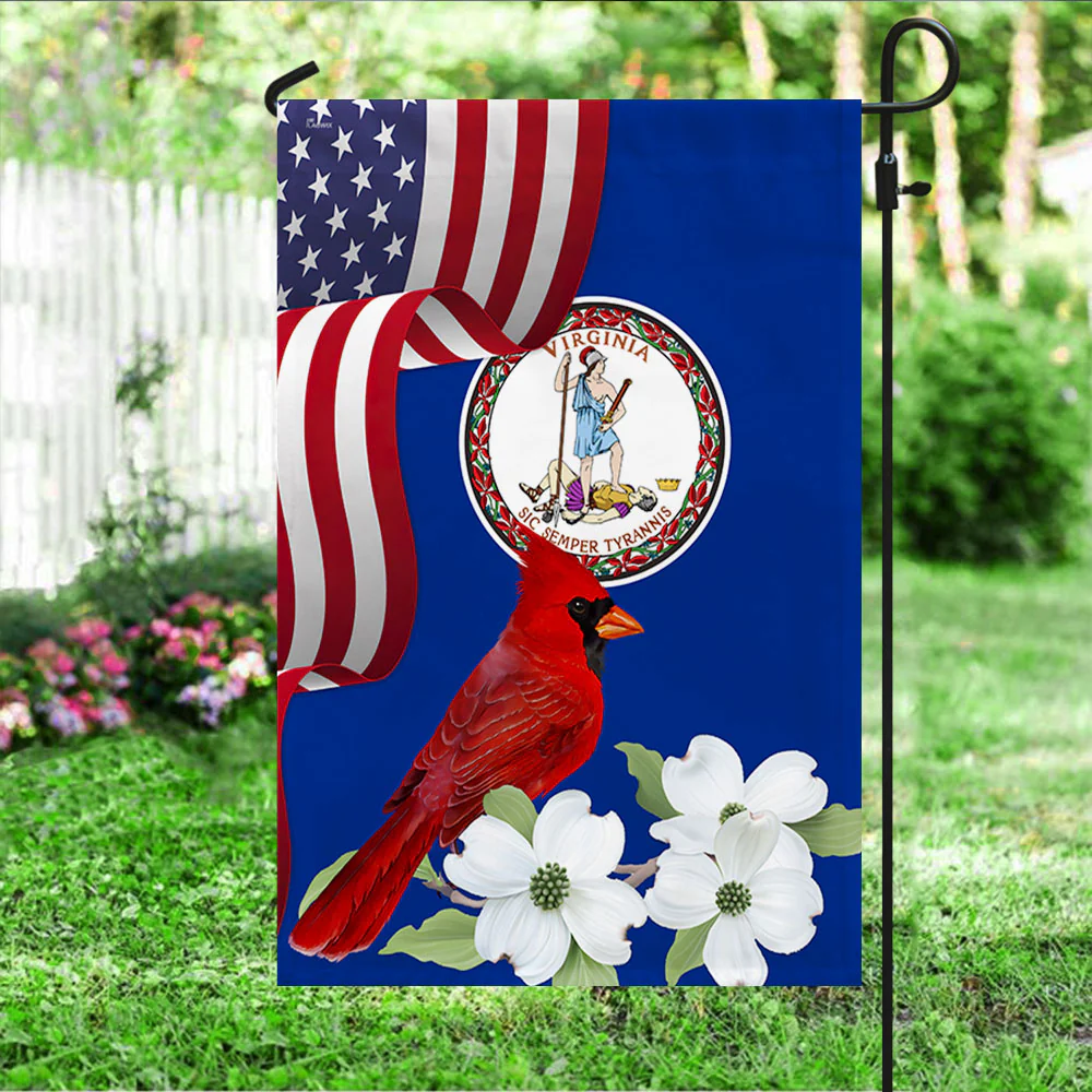 Virginia State Cardinal and Dogwood Flower Flag MLN1141Fv51
