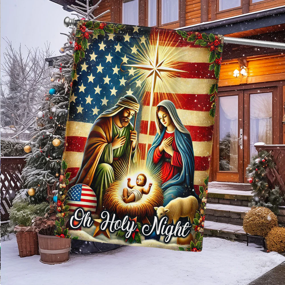 Nativity Scene Nativity Of Jesus Holy Family Christmas American Flag