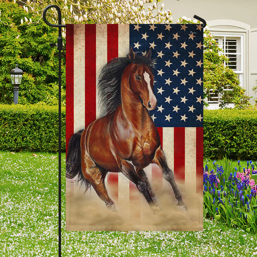 Horse Flag Beautiful Horses American Flag