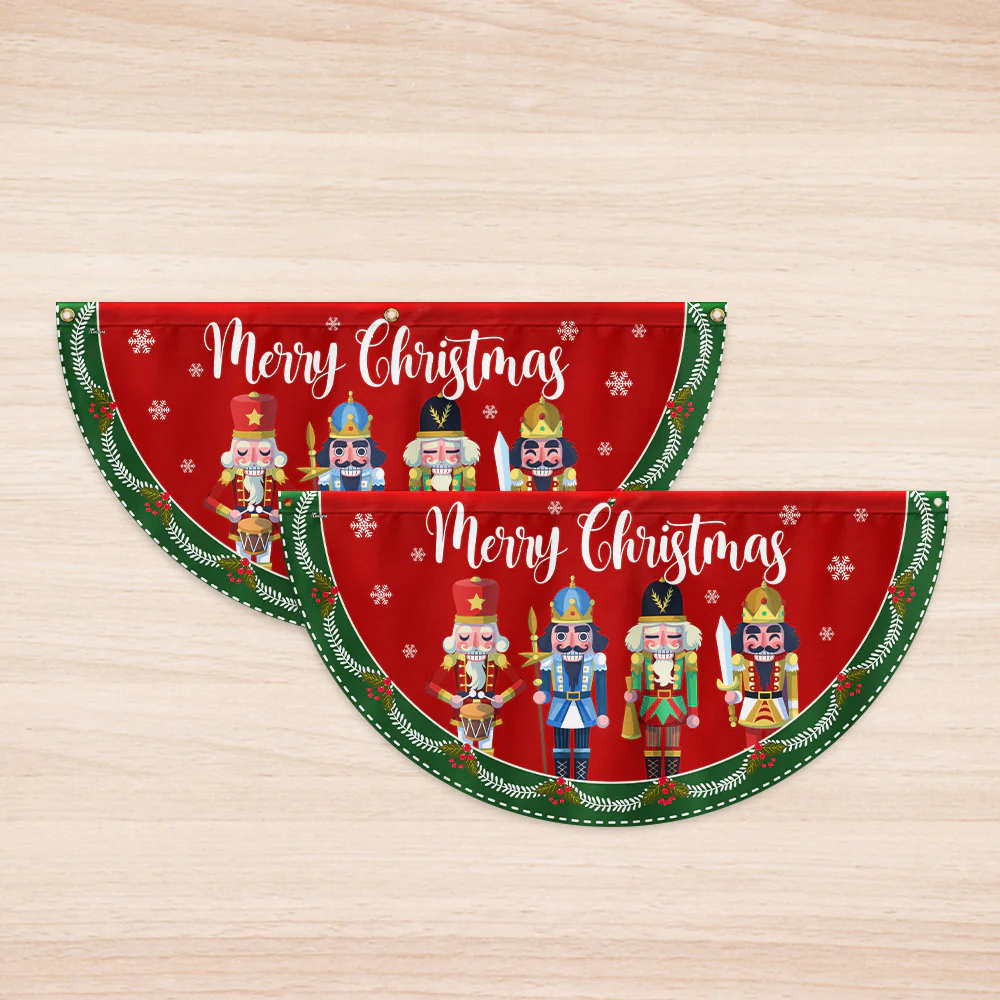 Nutcracker Merry Christmas Non-Pleated Fan Flag