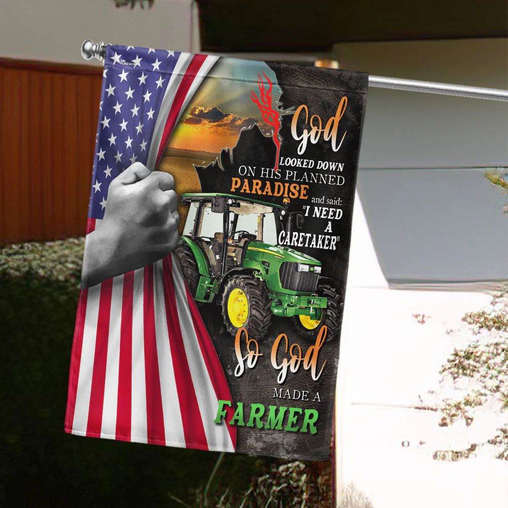 American Flag - So God Made a Farmer Patriotic Flag for Country Home Decor