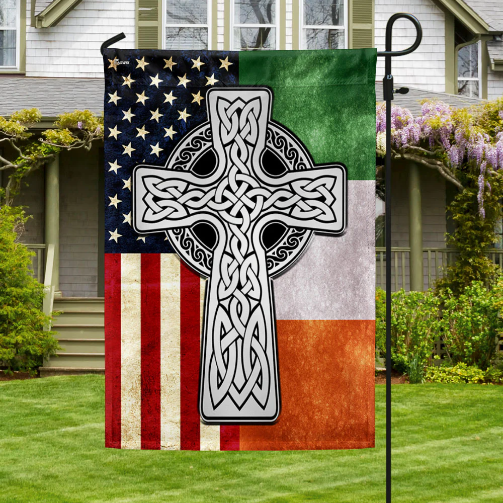Irish Celtic Knot Cross Flag