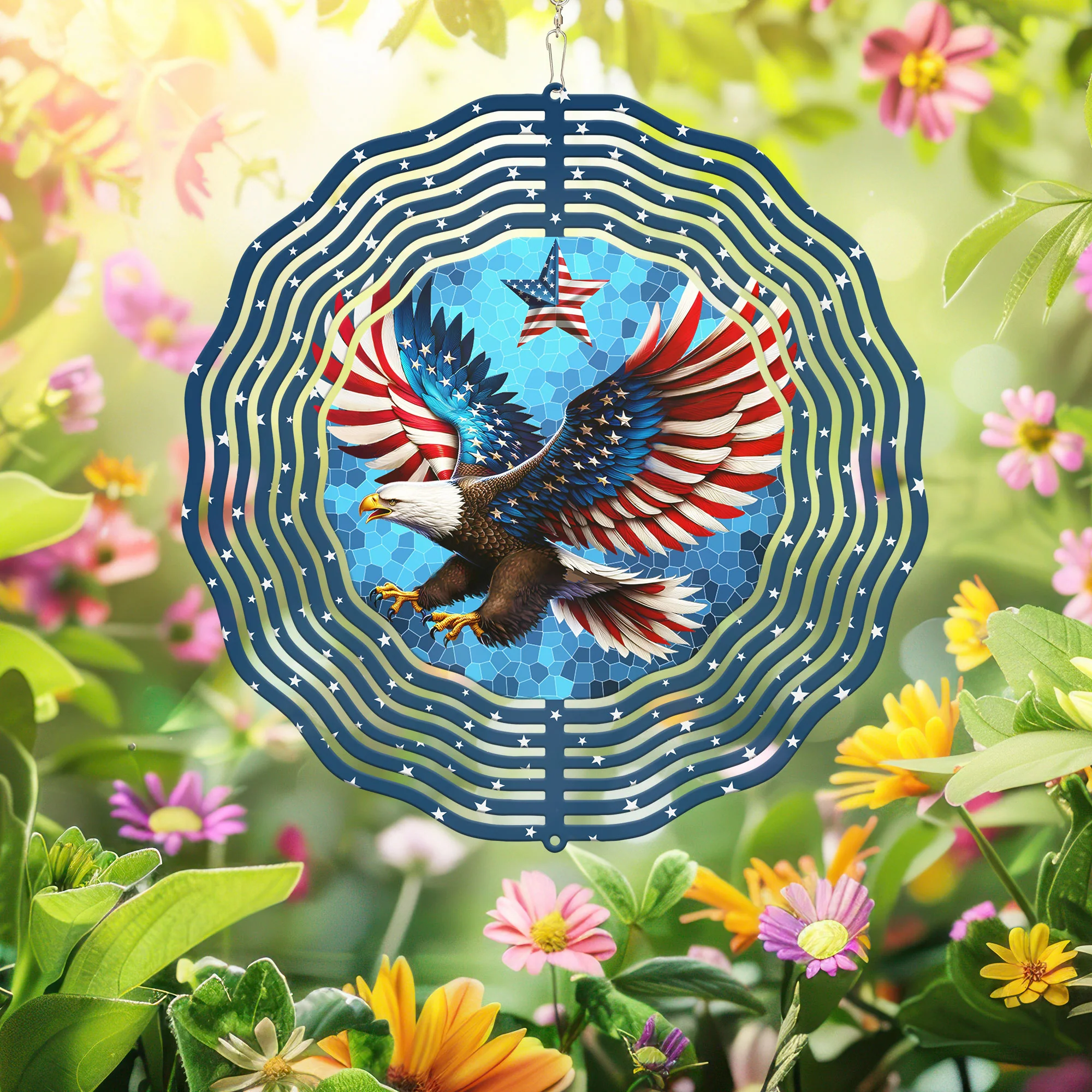 Patriotic Eagle American Bald Eagle Wind Spinner