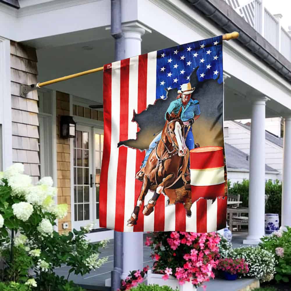 Barrel Racing Flag Barrel Racing American Flag