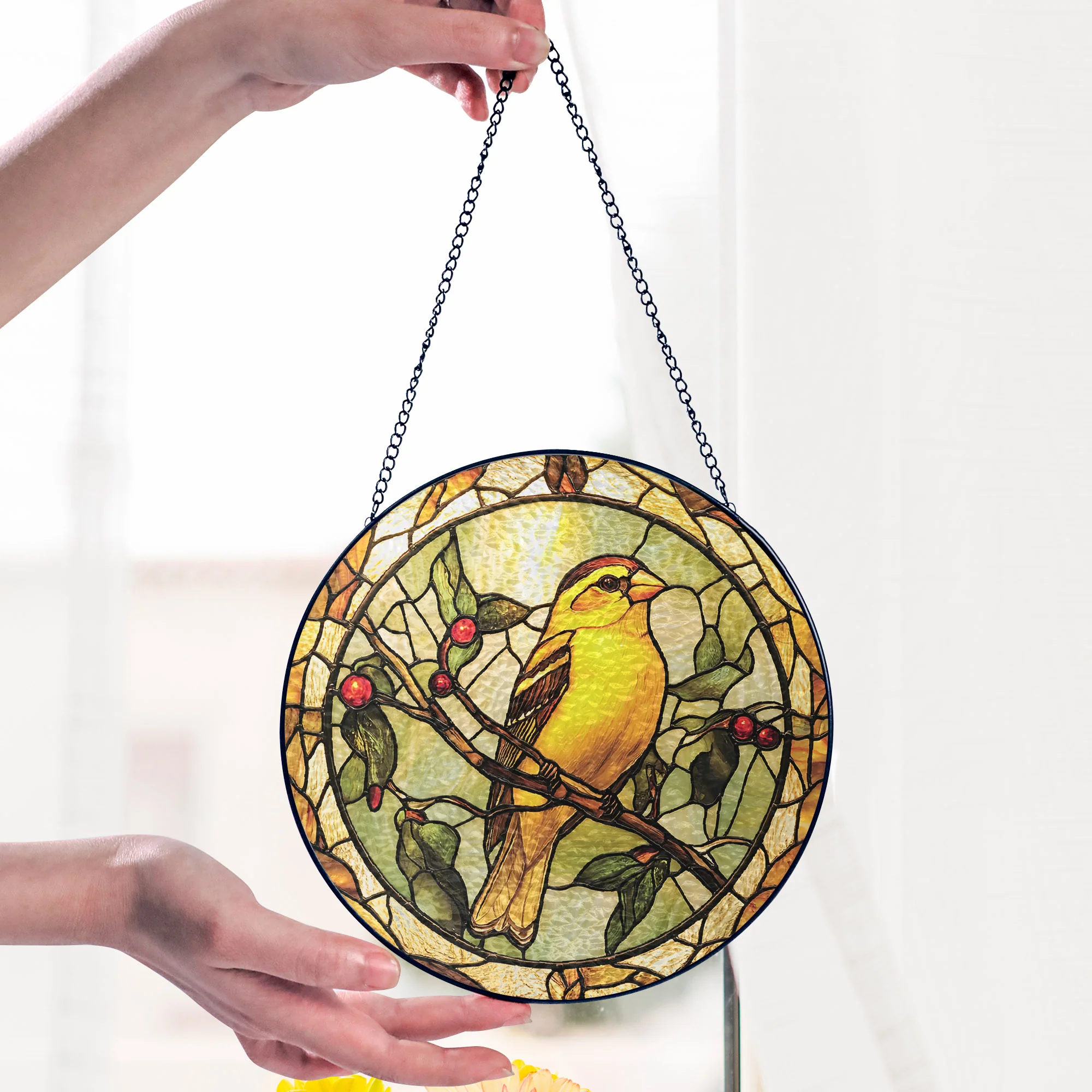 Goldfinch Bird Birdwatching Stained Glass Suncatcher