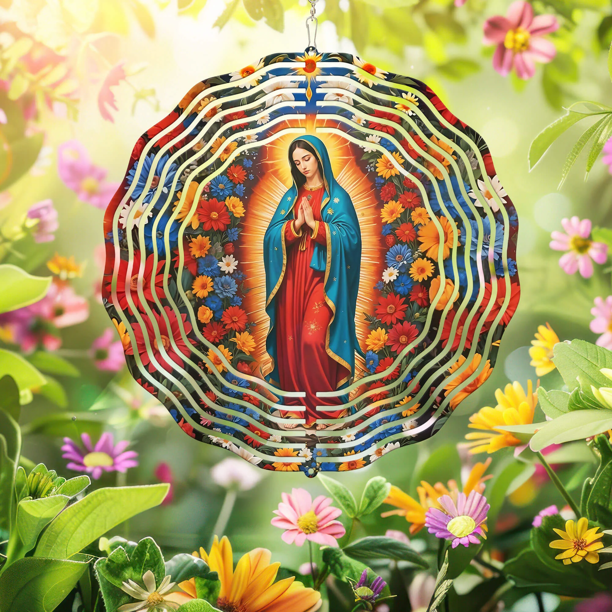 Our Lady of Guadalupe Virgin Mary Wind Spinner 3-Day Shipping