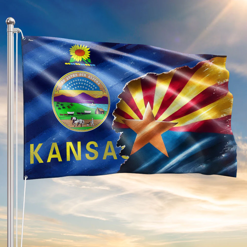 Kansas and Arizona Fusion State Flag for Outdoor Decoration