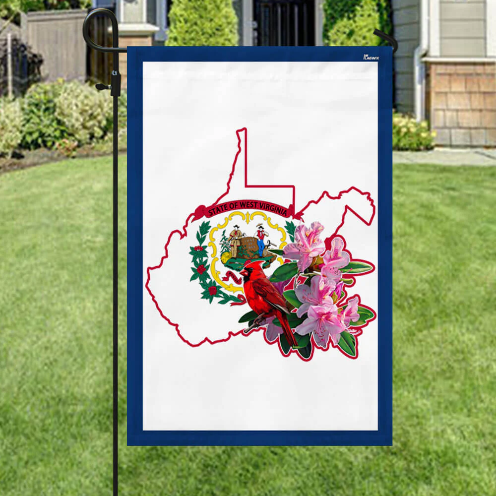 West Virginia Cardinal and Rhododendron Flower Flag