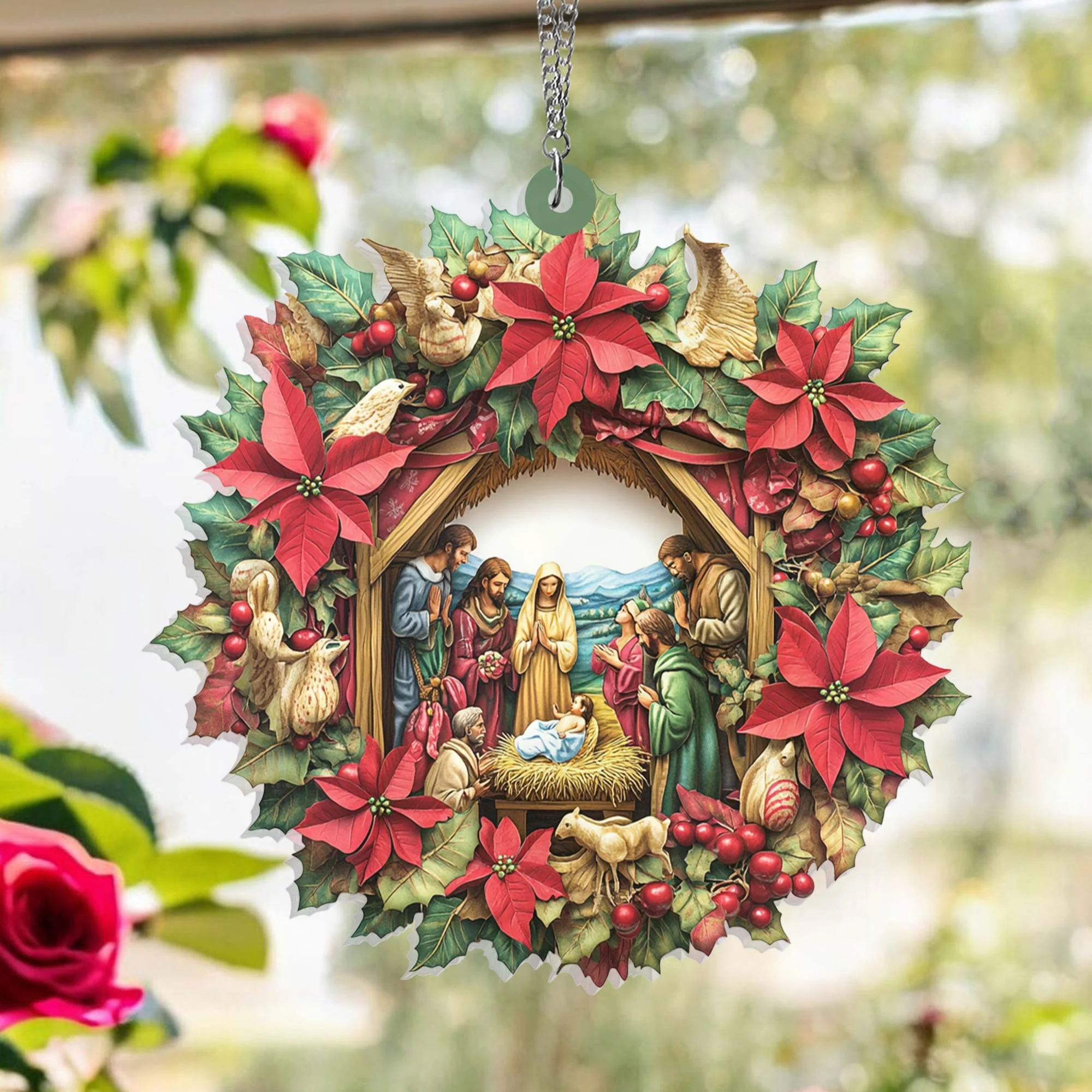 Christmas Nativity of Jesus Suncatcher Acrylic Hanging