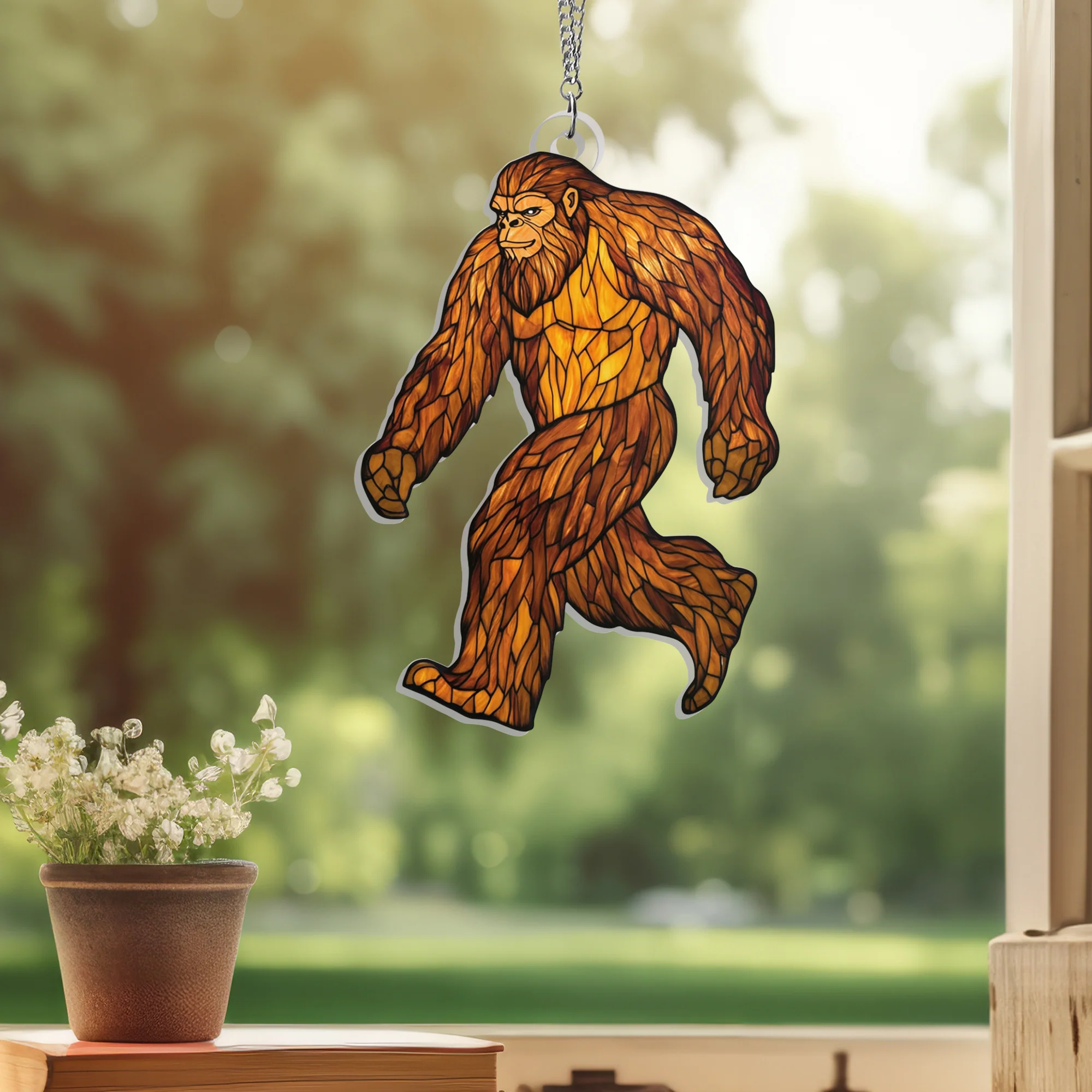Sasquatch Bigfoot Acrylic Suncatcher Hanging Sign