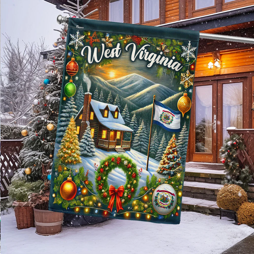 West Virginia Christmas Flag