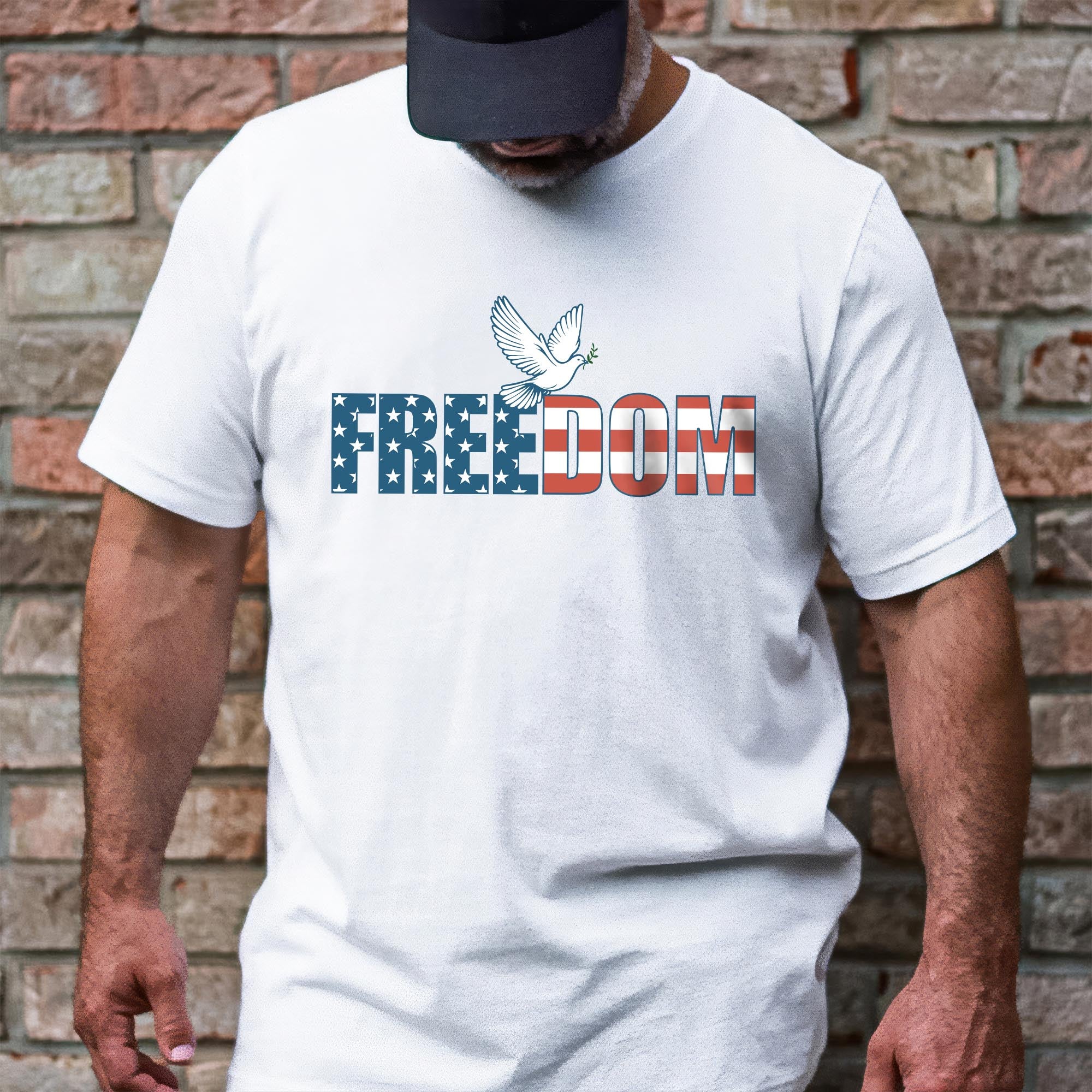 Patriotic Freedom Of Speech  T-Shirt – USA Flag Stars and Stripes Dove Shirts
