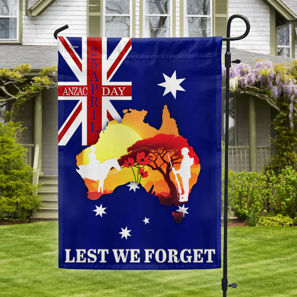 Anzac Day Australia Flag, 25 April Australian Veteran Lest We Forget Decor