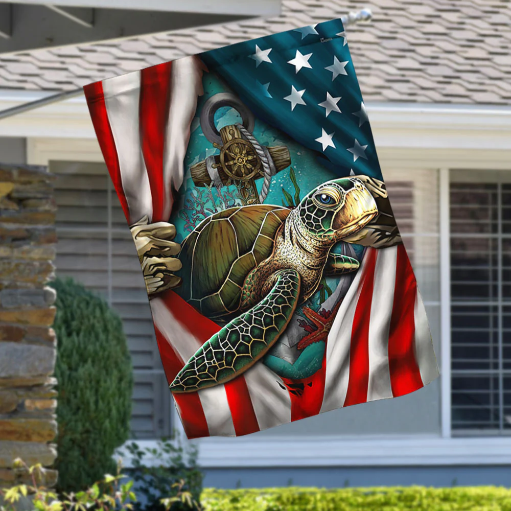 Turtle American Flag