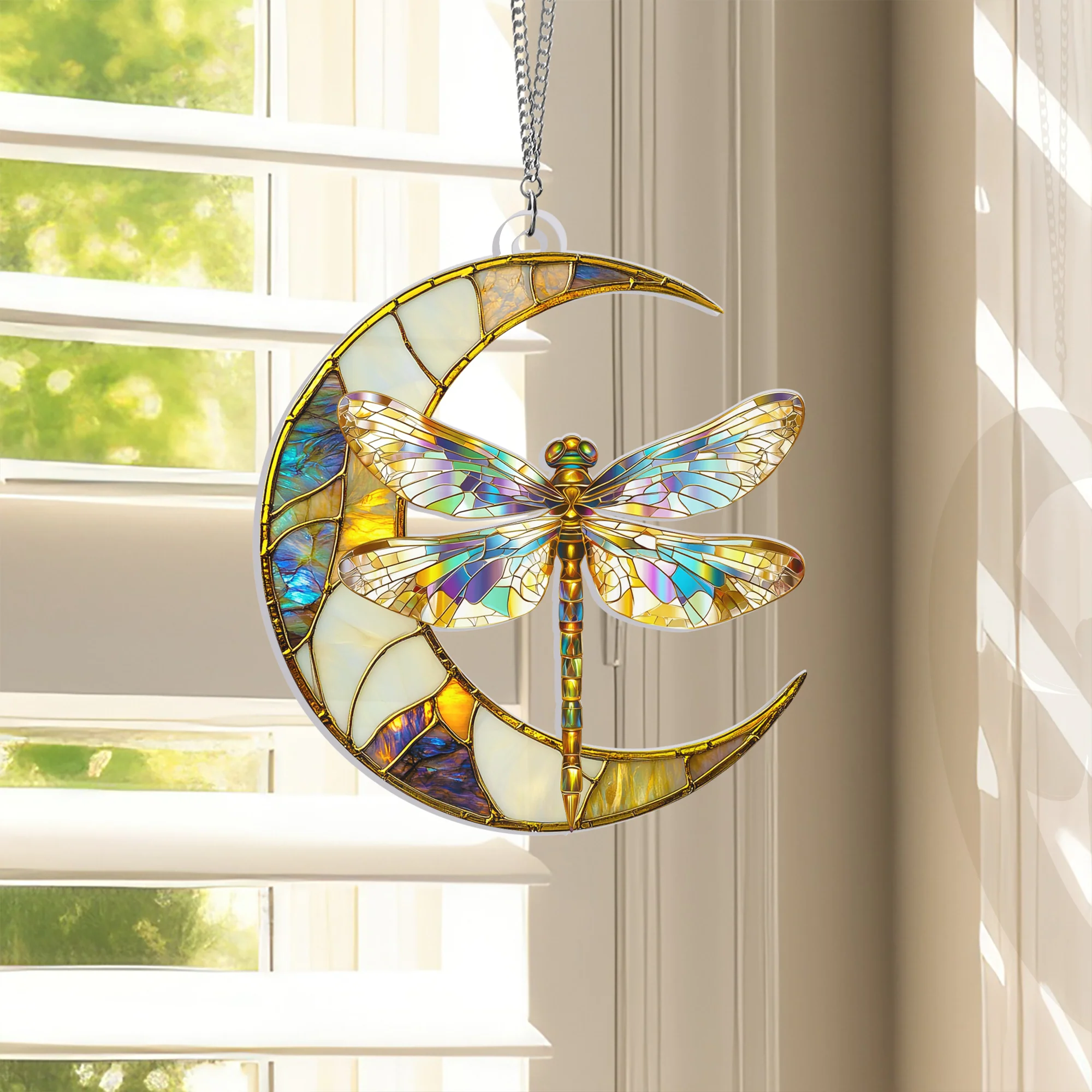 Dragonfly On the Moon Suncatcher Acrylic Hanging