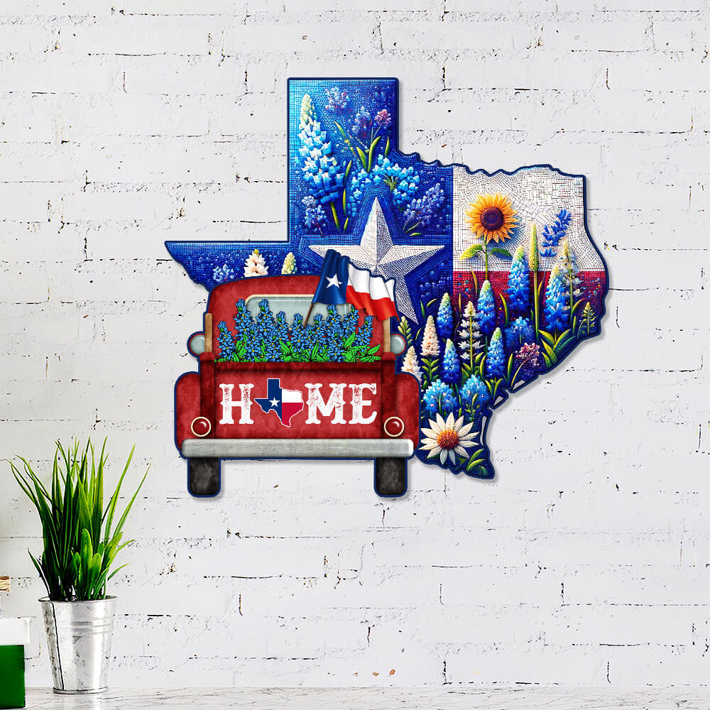 Texas Home Bluebonnet Texas Metal Sign