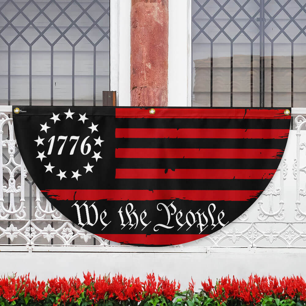 Bimipi American Flag - 1776 We The People 2nd Amendment Non-Pleated Fan Flag