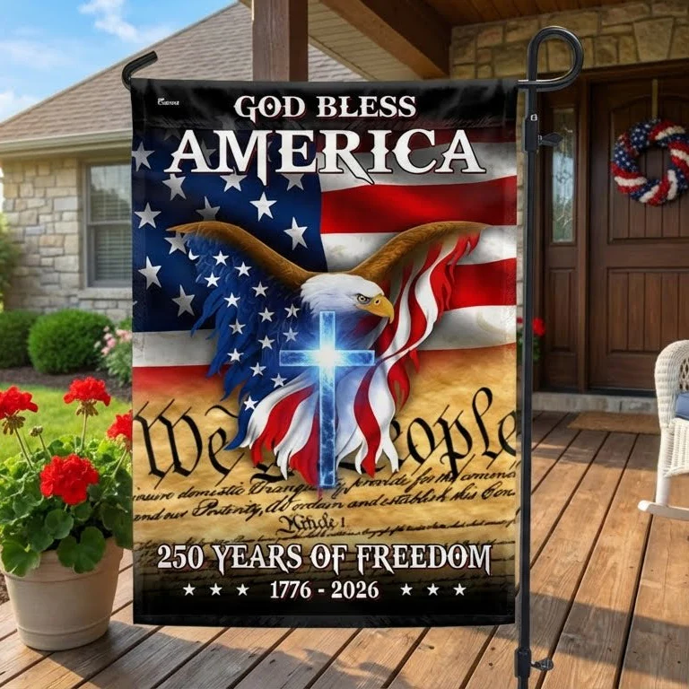 Patriotic God Bless America Flag, 250 Years of Freedom We The People Flag