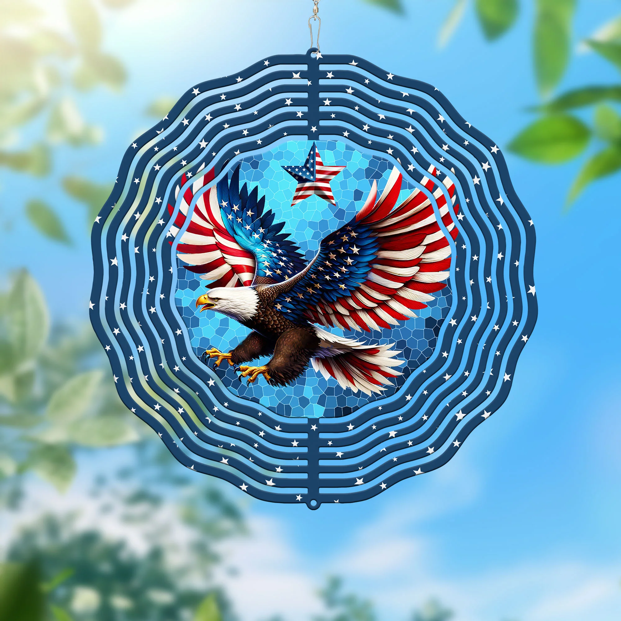 Patriotic Eagle American Bald Eagle Wind Spinner