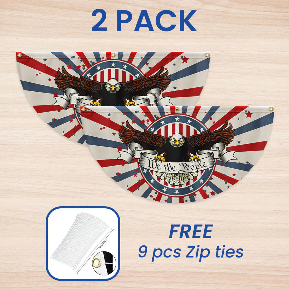 Patriotic Eagle We The People Non-Pleated Fan Flag