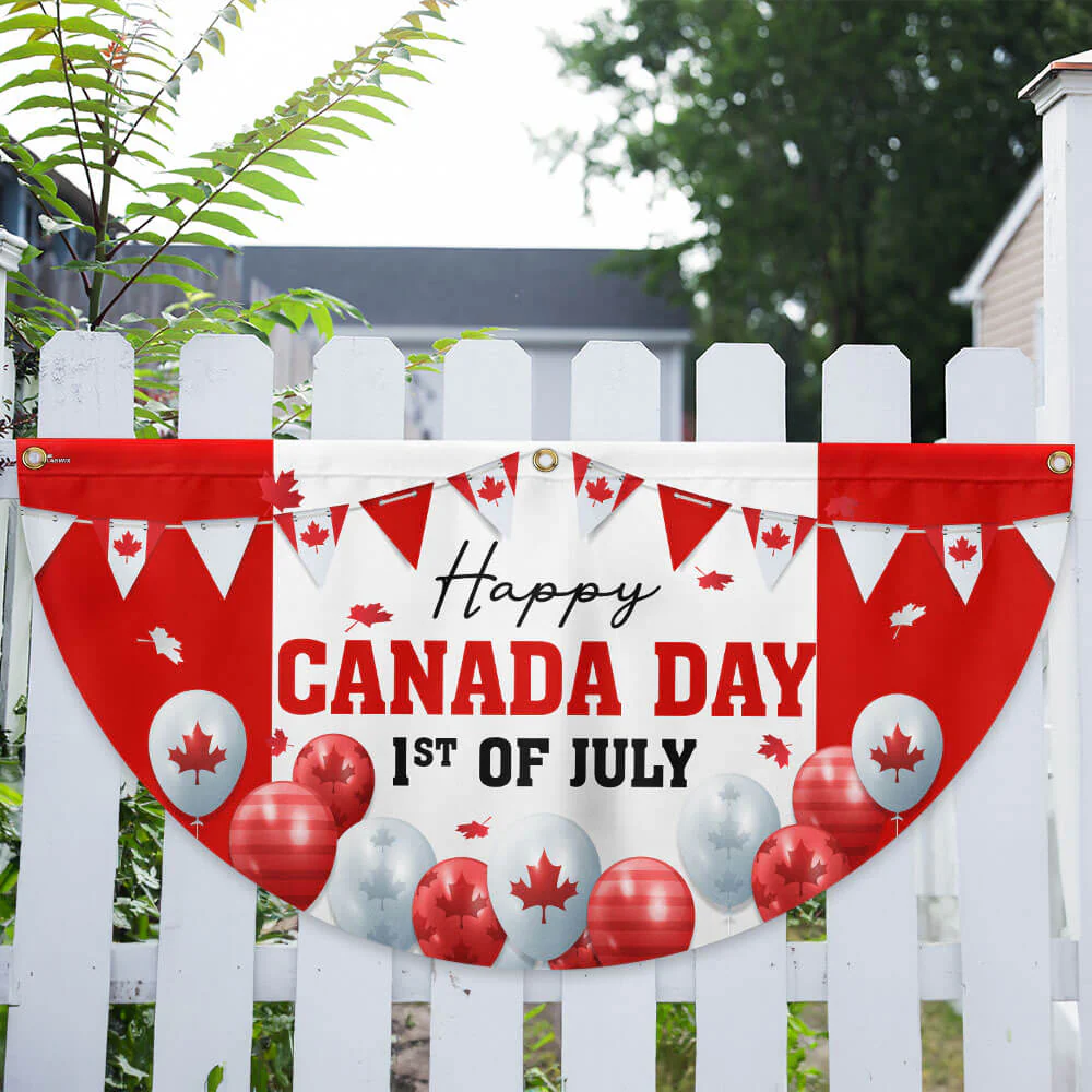 Happy Canada Day 1st Of july Non-Pleated Fan Flag