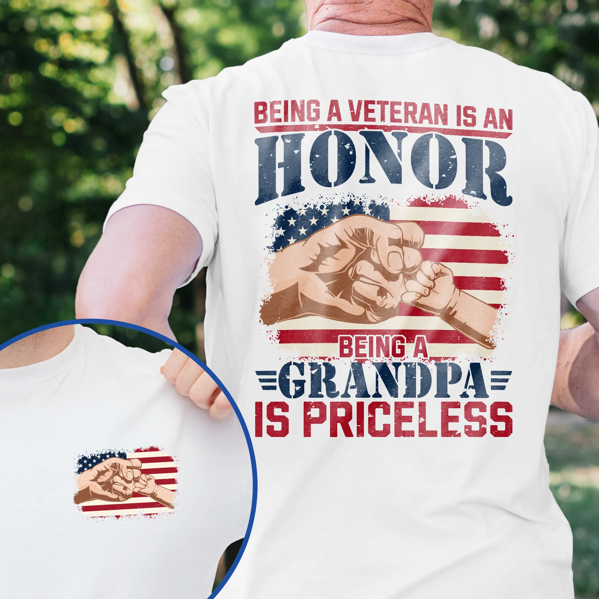 Being A Veteran Is An Honor Being A Grandpa Is Priceless T-Shirt